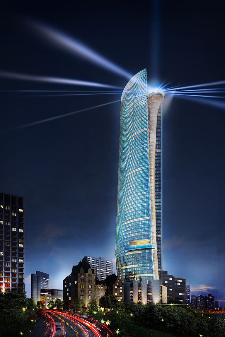 Humphreys Partners Architects Fairmont Tower Rendering Night