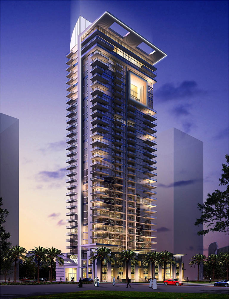 Humphreys Partners Architects Residential Tower Rendering Night